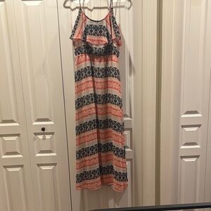 HeartSoul Coral and Navy Striped Dress